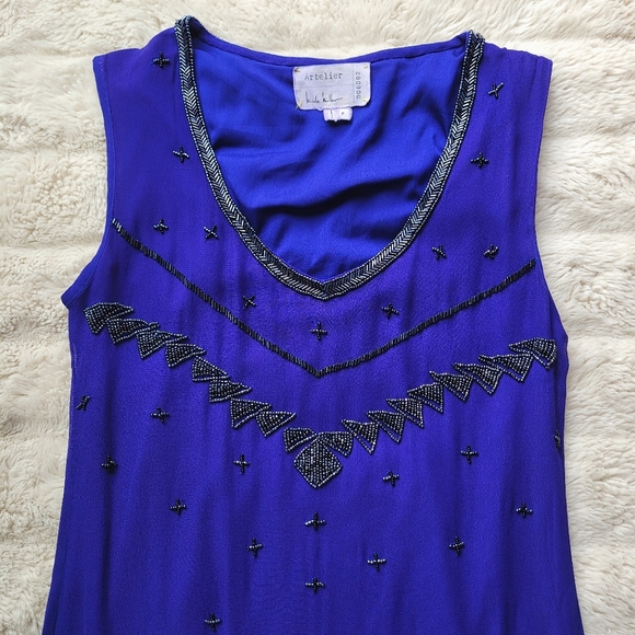 🍒EUC🍒 NICOLE MILLER ATELIER EMBELLISHED COCKTAIL MINI SHIFT DRESS - Picture 2 of 6